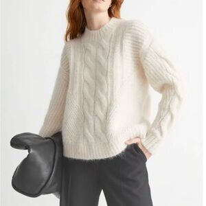 & Other Stories Cream Cable Knit Wool Sweater